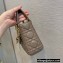 Lady Dior Mini Bag in Cannage Lambskin with Tonal enamel Charms Taupe 2022