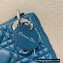 Lady Dior Mini Bag in Cannage Lambskin with Tonal enamel Charms Ocean Blue 2022