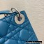 Lady Dior Mini Bag in Cannage Lambskin with Tonal enamel Charms Ocean Blue 2022