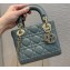 Lady Dior Mini Bag in Cannage Lambskin with Tonal enamel Charms Cloud Blue 2022
