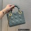 Lady Dior Mini Bag in Cannage Lambskin with Tonal enamel Charms Cloud Blue 2022