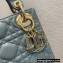 Lady Dior Mini Bag in Cannage Lambskin with Tonal enamel Charms Cloud Blue 2022