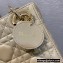 Lady Dior Mini Bag in Cannage Lambskin with Tonal enamel Charms Beige 2022
