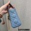Lady Dior Mini Bag in Cannage Lambskin with Tonal enamel Charms Sky Blue 2022