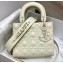 Lady Dior Small My ABCDior Bag in Cannage Calfskin with Diamond Motif White 2022