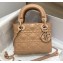 Lady Dior Mini Bag in Cannage Calfskin with Diamond Motif Beige 2022