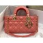 Dior Lady D-Joy Bag in Coral Pink Cannage Lambskin 2022