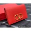 Valentino VLogo Signature Grainy Calfskin Bi-fold Wallet Red 2022