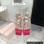 MACH & MACH Heel 13cm Platform 3cm Sydney Crystal Satin Sandals Fuchsia 2022