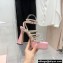 MACH & MACH Heel 13cm Platform 3cm Sydney Crystal Satin Sandals Pink 2022