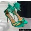 Aquazzura Heel 10cm Concerto Sandals Satin Green 2022