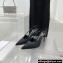 Balmain Heel 9.5cm Madison Crystal-embellished Satin Slingback Pumps Black 2022