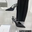 Balmain Heel 9.5cm Madison Crystal-embellished Satin Slingback Pumps Black 2022
