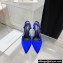Balmain Heel 9.5cm Madison Crystal-embellished Satin Slingback Pumps Blue 2022