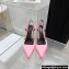 Balmain Heel 9.5cm Madison Crystal-embellished Satin Slingback Pumps Pink 2022