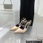 Balmain Heel 9.5cm Madison Crystal-embellished Satin Slingback Pumps Beige 2022
