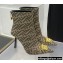 Fendi x Versace Heel 10.5cm Fendace FF Jacquard Ankle Boots Brown 2022