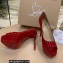 Christian Louboutin Heel 12.5cm Platform 4cm Patent Leather Peep-toe Pumps Red