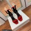 Balmain Heel 9.5cm Rudie Sandals Suede Red 2022