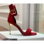 Balmain Heel 9.5cm Rudie Sandals Suede Red 2022