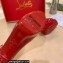 Christian Louboutin Heel 12.5cm Platform 4cm Patent Leather Peep-toe Pumps Red