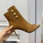 Balmain Heel 10.5cm Roma Ankle Boots Suede Brown 2022