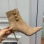 Balmain Heel 10.5cm Roni Ankle Boots Suede Beige 2022