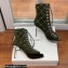Balmain Heel 10.5cm Suede Ryana lace-up Ankle Boots Army Green 2022