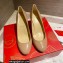 Christian Louboutin Heel 8cm Patent Leather Round-toe Pumps Nude