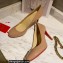 Christian Louboutin Heel 8cm Patent Leather Round-toe Pumps Nude