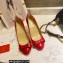 Christian Louboutin Heel 8cm Patent Leather Round-toe Pumps with Bow Red