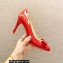 Christian Louboutin Heel 8cm Patent Leather Round-toe Pumps with Bow Red