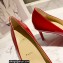 Christian Louboutin Heel 8cm Patent Leather Round-toe Pumps with Bow Red