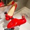 Christian Louboutin Heel 8cm Patent Leather Round-toe Pumps with Bow Red