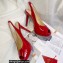 Christian Louboutin Heel 10cm Private Number Patent Leather Platform Peep-toe Slingback Pumps Red