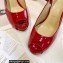 Christian Louboutin Heel 10cm Private Number Patent Leather Platform Peep-toe Slingback Pumps Red