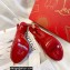 Christian Louboutin Heel 10cm Private Number Patent Leather Platform Peep-toe Slingback Pumps Red