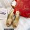 Christian Louboutin Heel 10cm Private Number Patent Leather Platform Peep-toe Slingback Pumps Nude