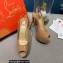 Christian Louboutin Heel 12.5cm Platform 4cm Patent Leather Peep-toe Slingback Pumps Nude