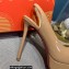 Christian Louboutin Heel 12.5cm Platform 4cm Patent Leather Peep-toe Slingback Pumps Nude