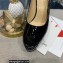 Christian Louboutin Heel 12.5cm Platform 4cm Patent Leather Peep-toe Slingback Pumps Black
