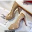 Christian Louboutin Heel 10cm New Very Privé Patent Leather Platform Peep-toe Pumps Nude