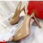 Christian Louboutin Heel 10cm Private Number Patent Leather Platform Peep-toe Slingback Pumps Nude
