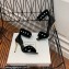 Balmain Heel 10.5cm Fur Sandals Black 2022