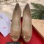 Christian Louboutin Heel 12.5cm Platform 4cm Patent Leather Peep-toe Pumps Nude