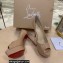 Christian Louboutin Heel 12.5cm Platform 4cm Patent Leather Peep-toe Pumps Nude