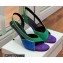 Balmain Heel 9.5cm Macy Slingback Sandals Green/Blue/Purple 2022