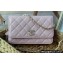 Chanel Crystal CC Logo Wallet on Chain WOC Bag in Grained Calfskin Light Pink 2022