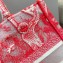 Dior Small Book Tote Bag in Toile de Jouy Transparent Canvas Fluorescent Pink 2022