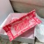 Dior Small Book Tote Bag in Toile de Jouy Transparent Canvas Fluorescent Pink 2022